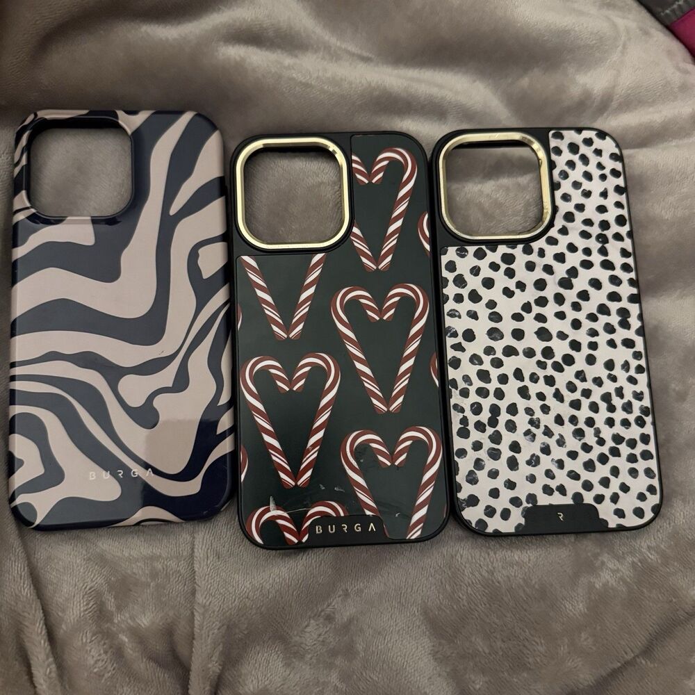 BURGA Elite Patterned Multicolor Hard Cover Phone Cases Lot of 3